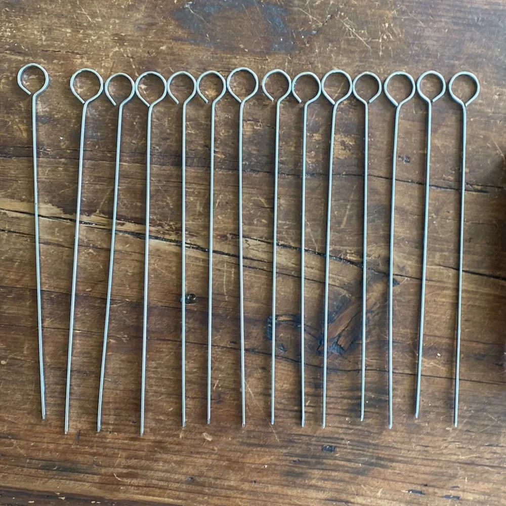 VTG Shish-Kebab Cooking Set. 13 Chrome Plated Skewers with Rack/Recipes. BBQ